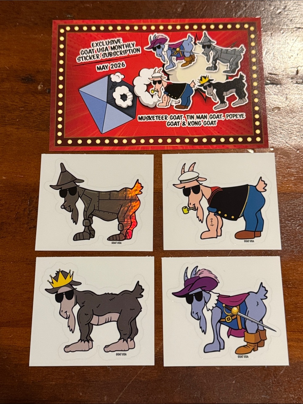 GOAT USA May 2026 Subscription Stickers